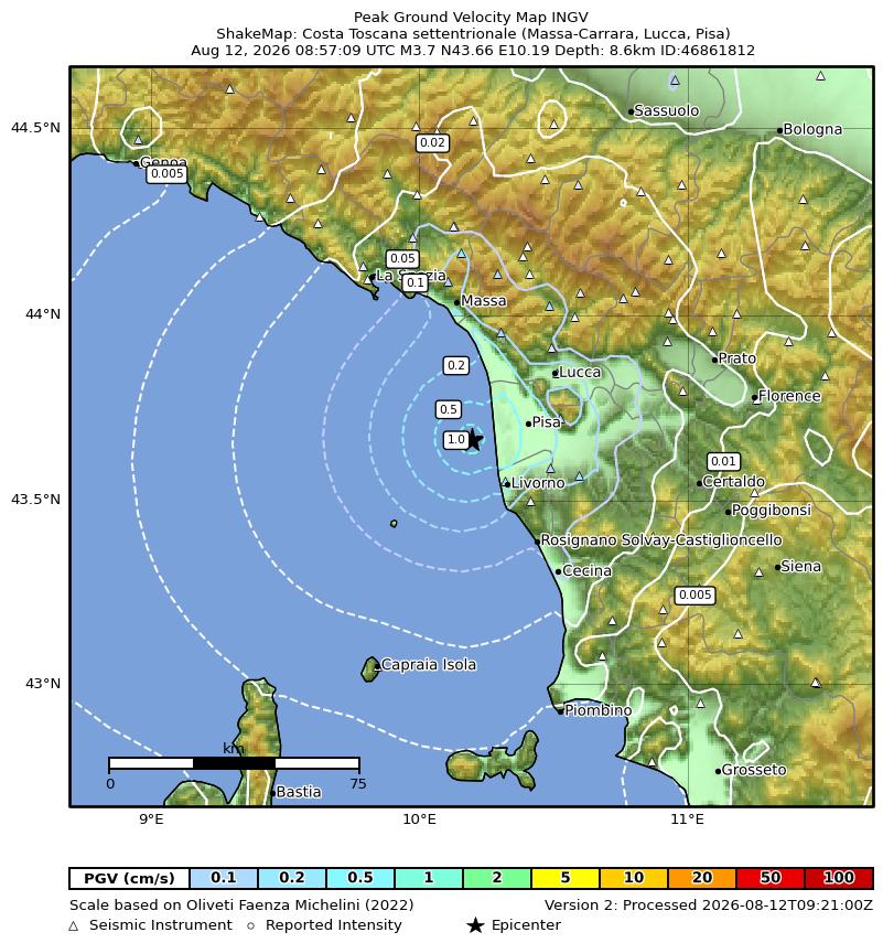terremoto toscana oggi