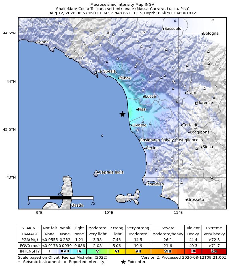 terremoto toscana oggi