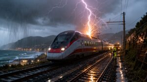 treno fulmine maltempo