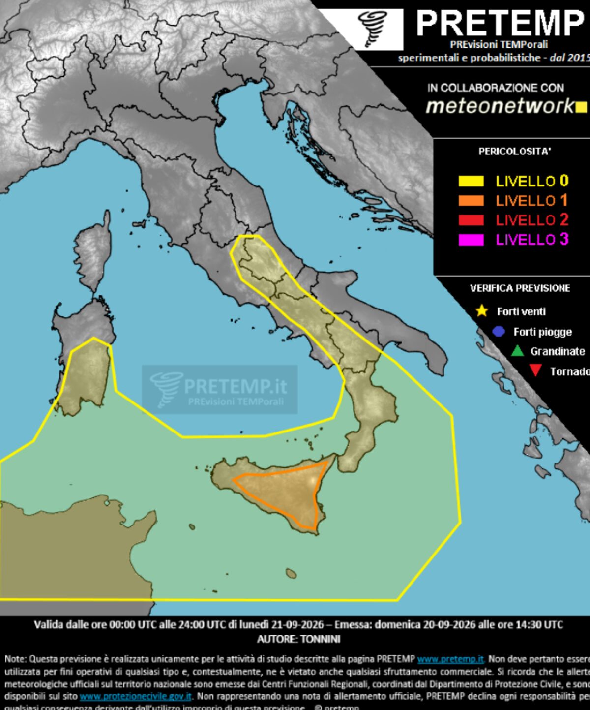 Allerta meteo 21 settembre