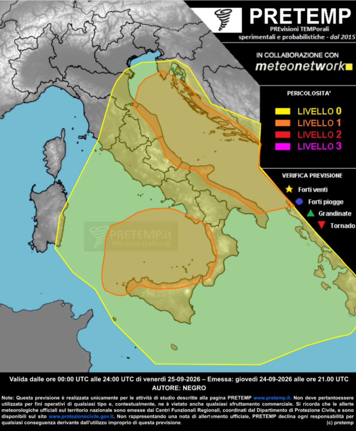 Allerta meteo 25 settembre