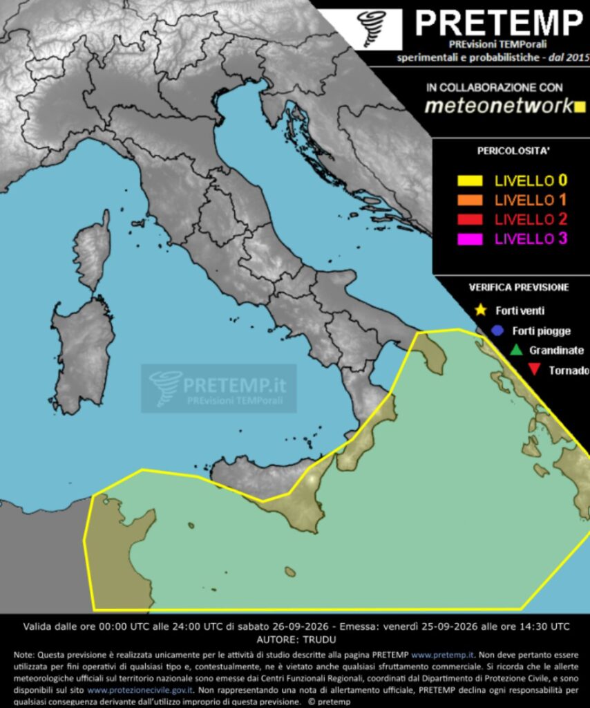 Allerta meteo 26 settembre