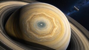 Il telescopio Hubble scopre un gigantesco decagono sul polo sud di Saturno