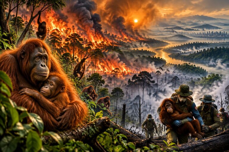 Incendi Indonesia oranghi