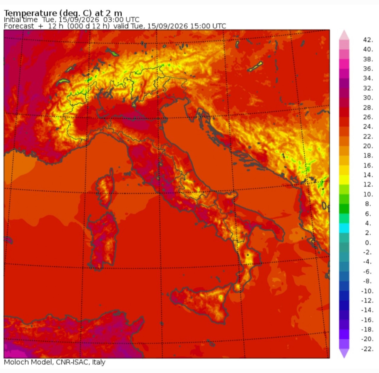 Temperature massime 15 settembre