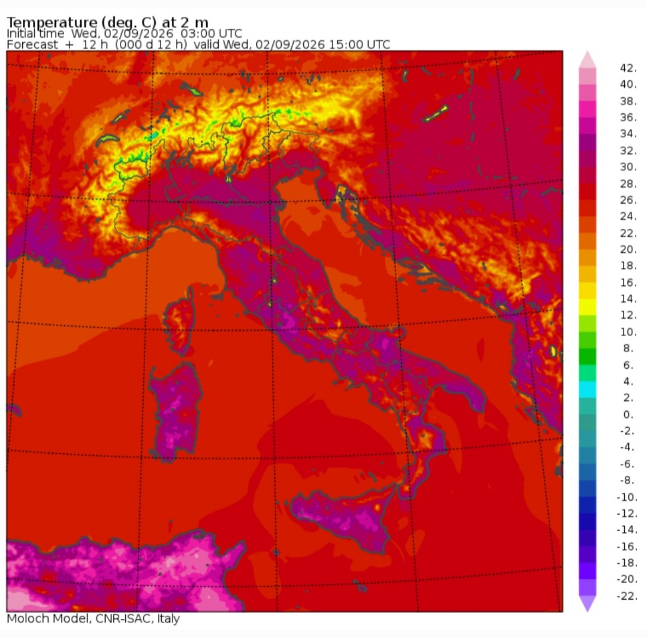 Temperature massime 2 settembre