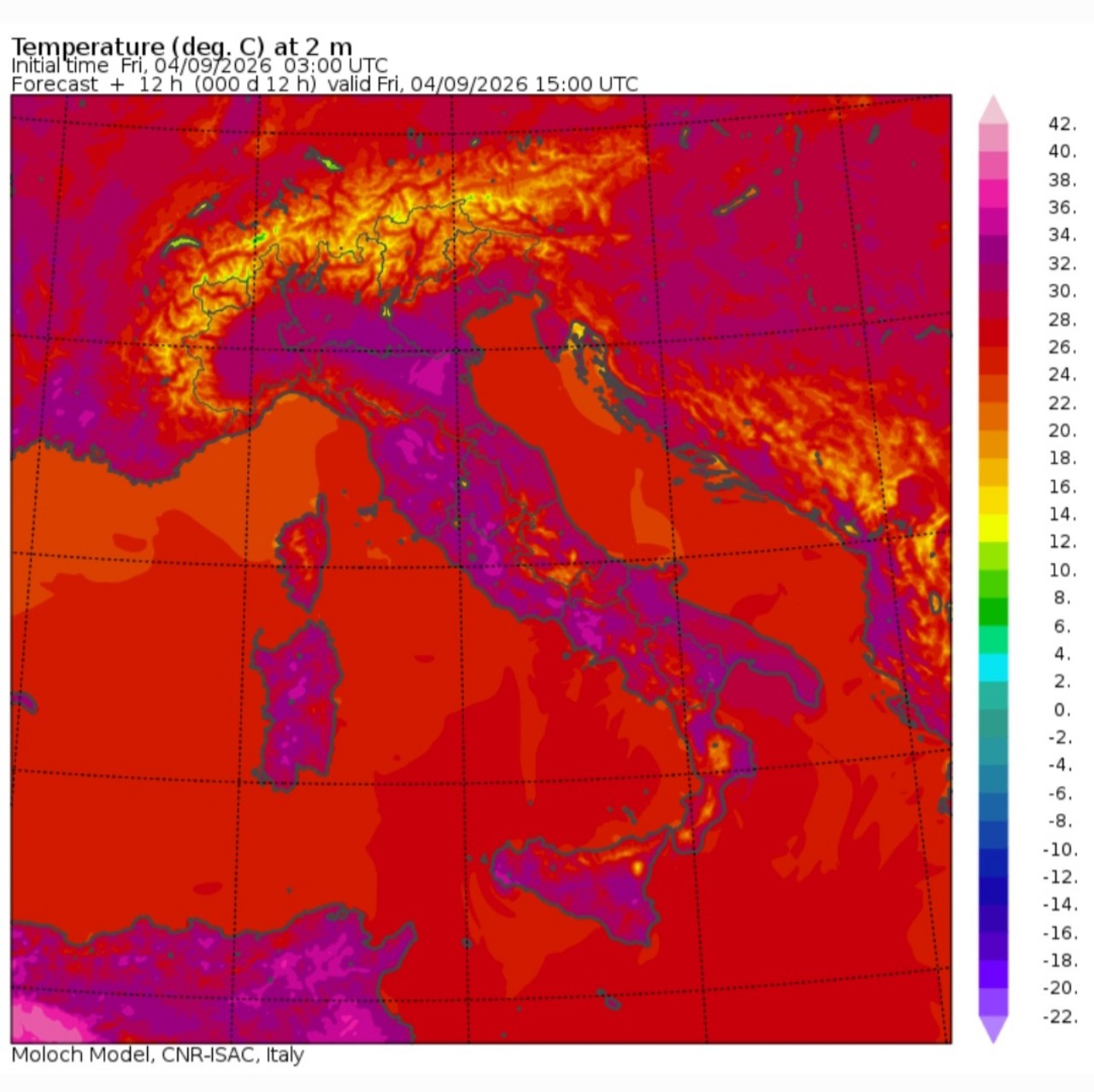 Temperature massime 4 settembre