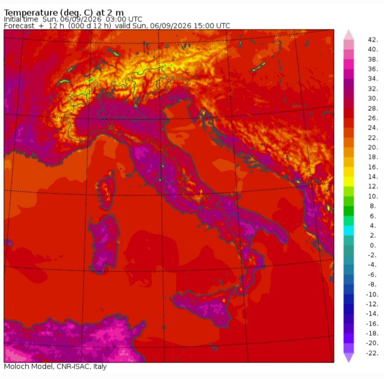 Temperature massime 6 settembre