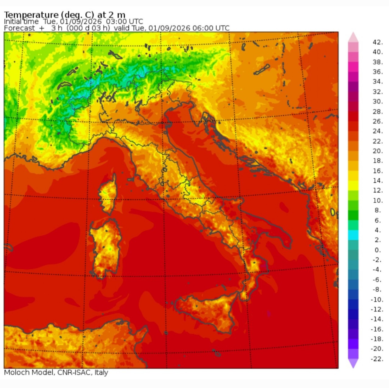 Temperature minime 1 settembre