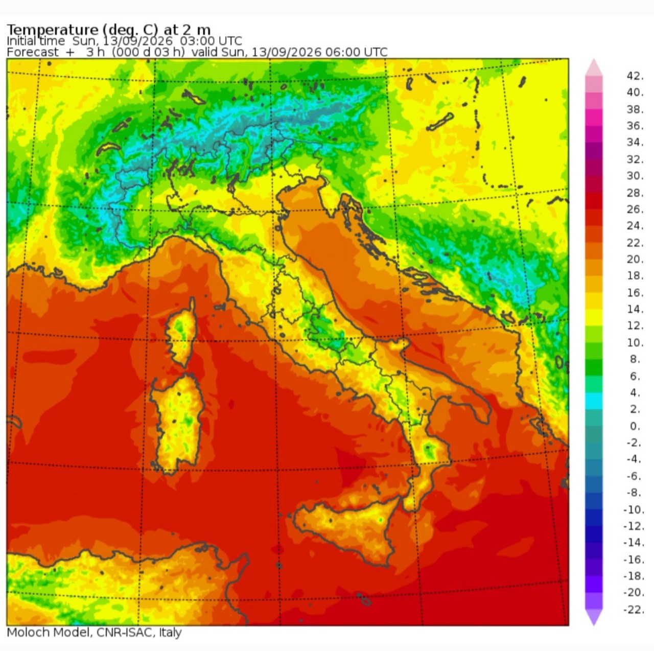 Temperature minime 13 settembre
