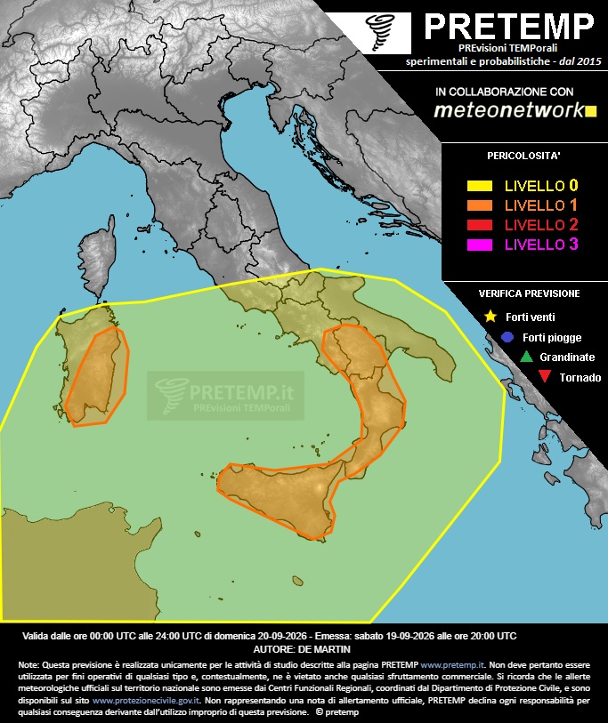 allerta meteo 20 settembre