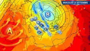 allerta meteo ciclone artico mercoledì 23 settembre