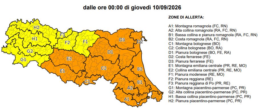 allerta meteo emilia romagna oggi domani