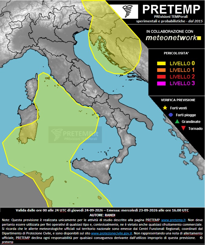allerta meteo pretemp 24 settembre