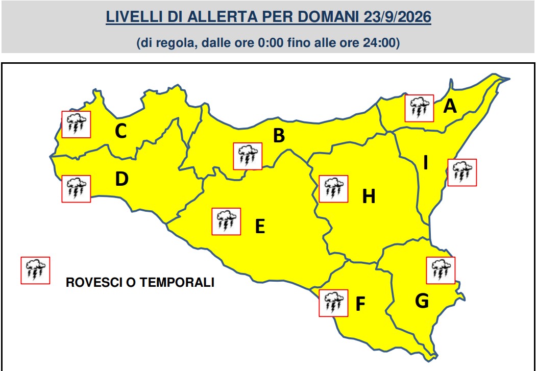 allerta meteo sicilia 23 settembre