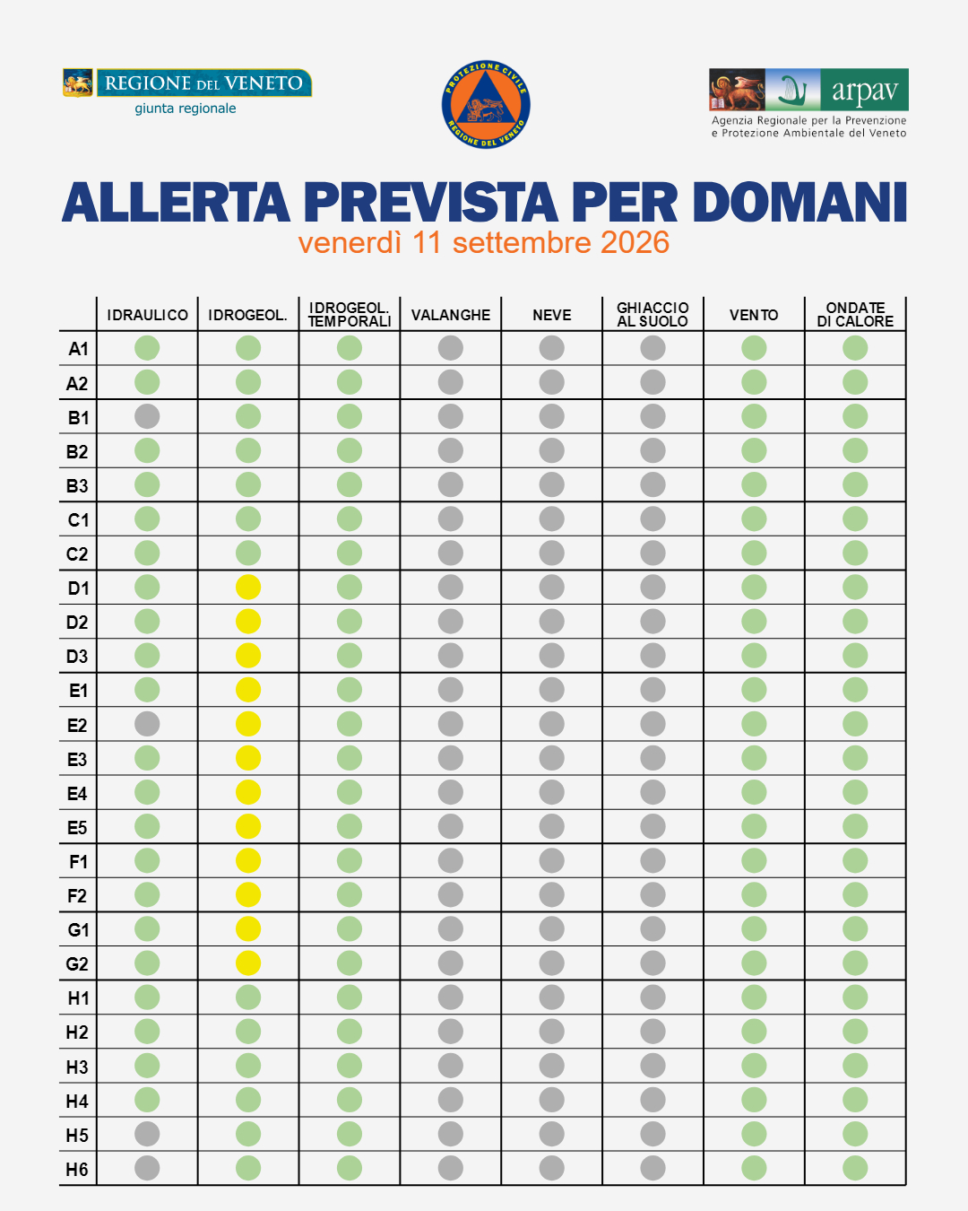 allerta meteo veneto 11 settembre