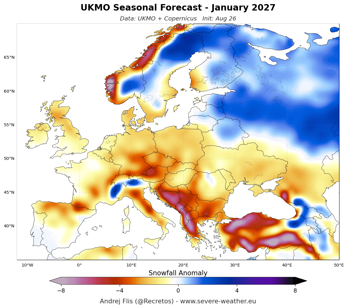 previsioni El Niño gennaio 2027 UKMO