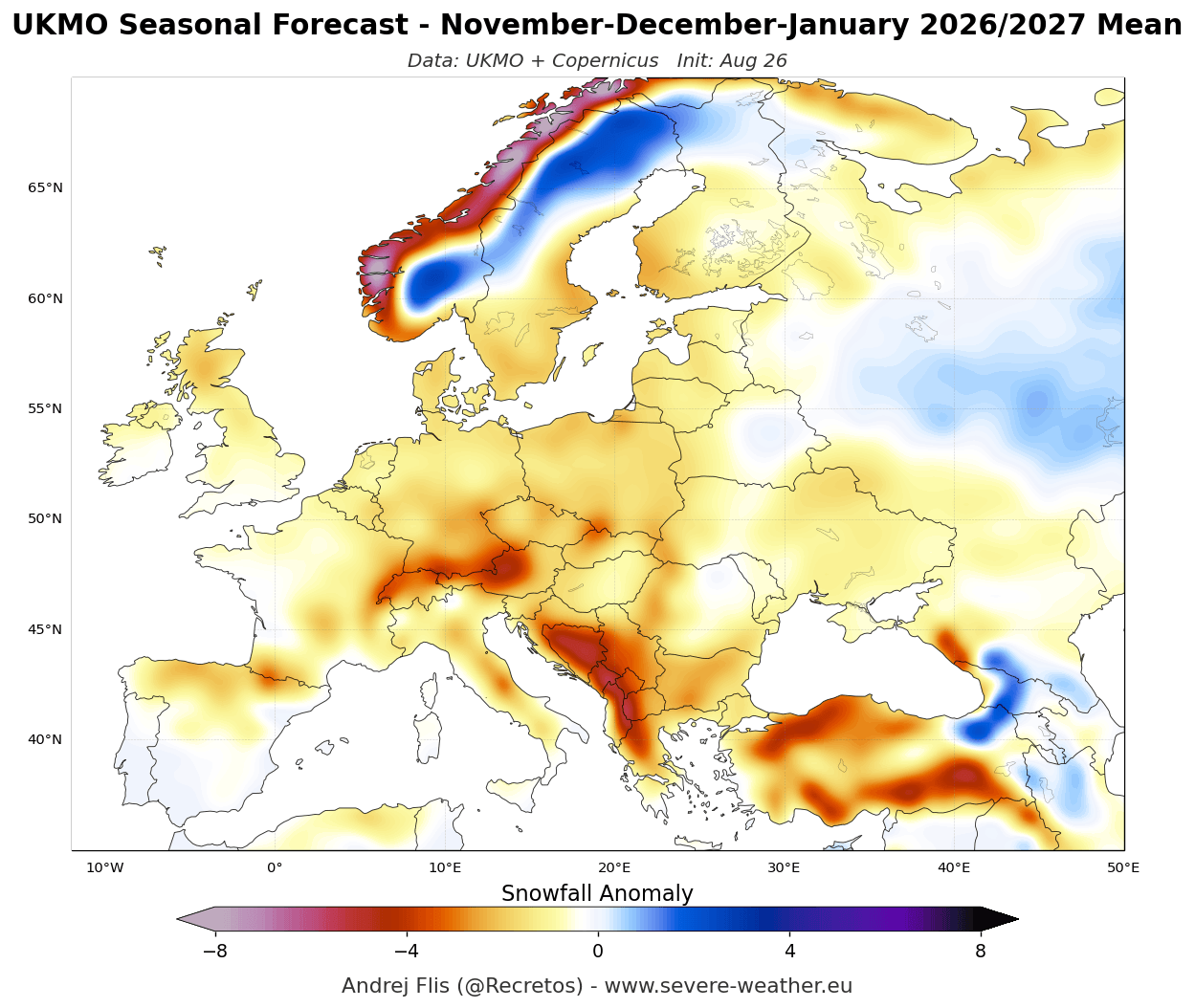 previsioni El Niño inverno 2026-2027 UKMO