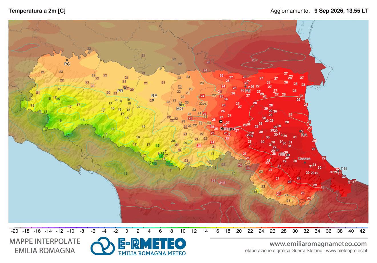 temperature emilia romagna 9 settembre