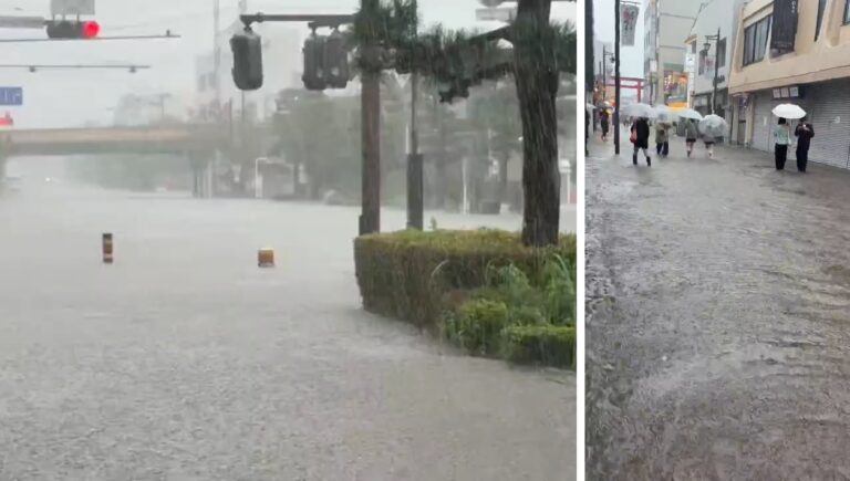 tifone giappone alluvione