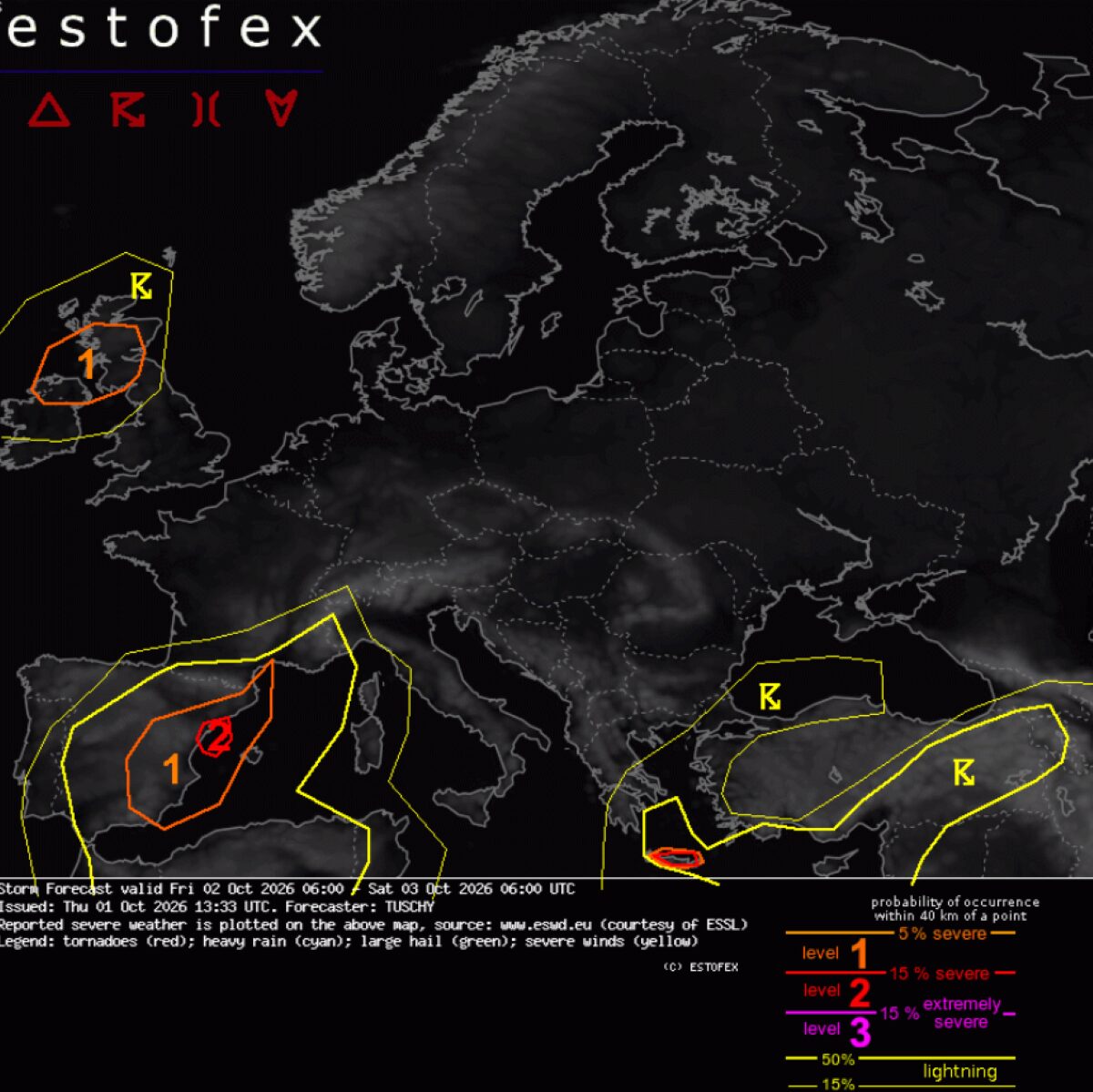 Allerta meteo Estofex