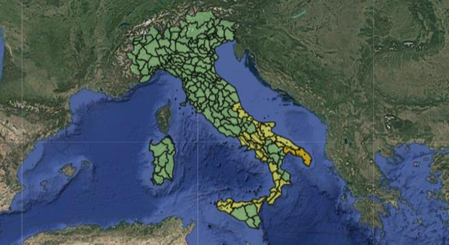 Allerta meteo Protezione Civile 11 ottobre
