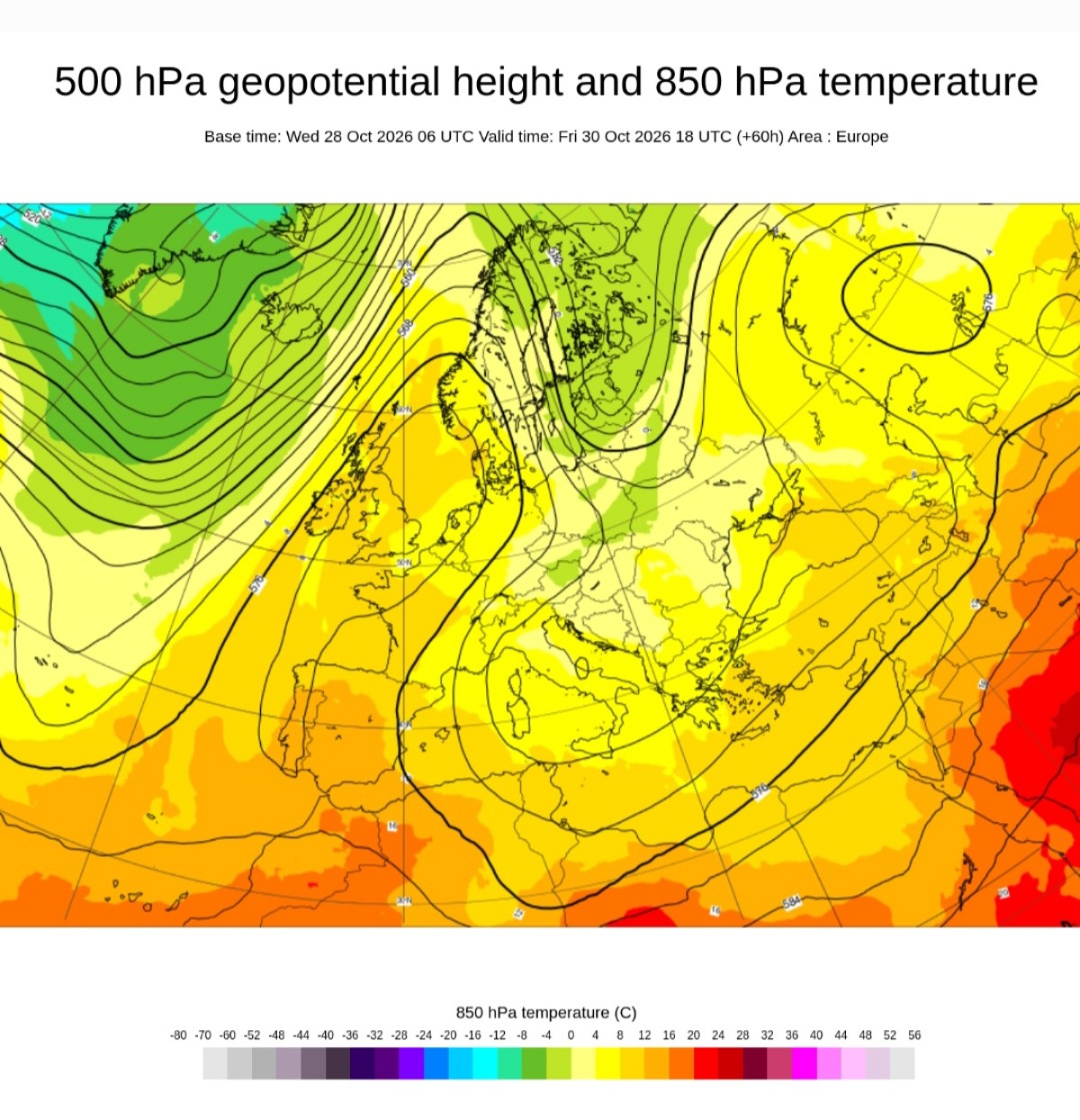 Anomalie 500 hPa e temperature 850 hPa ECMWF