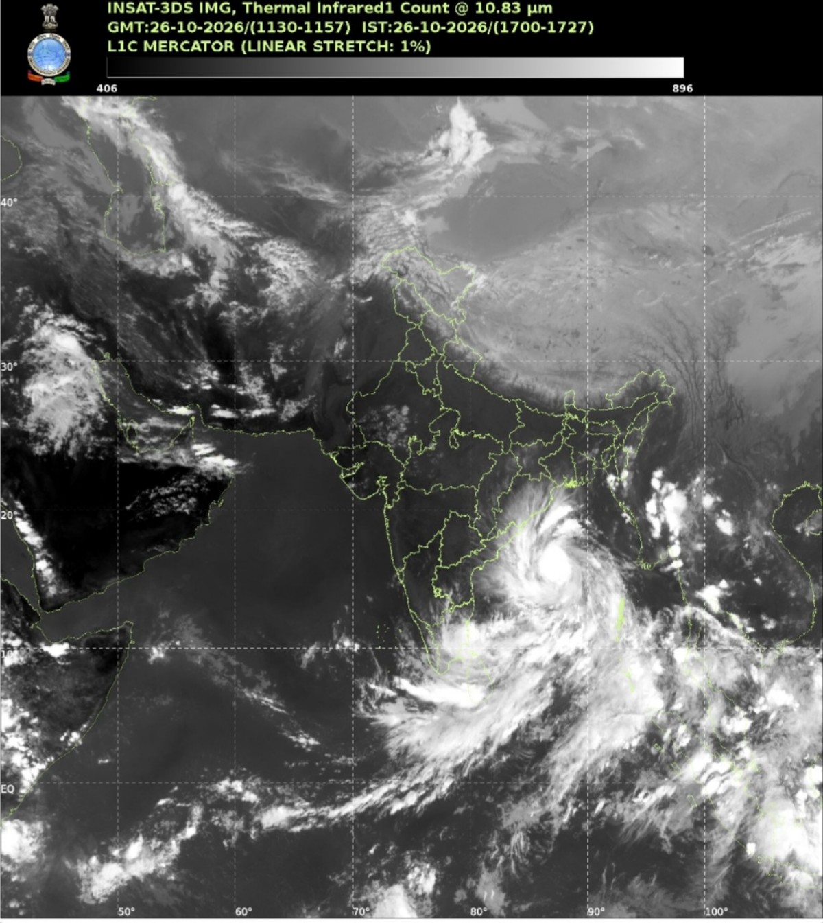 Ciclone Arnab satellite
