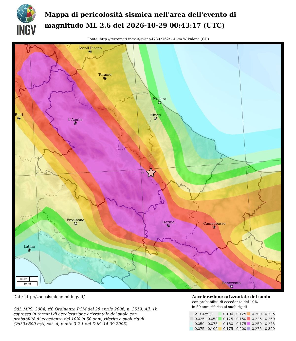 Mappa pericolosità sismica