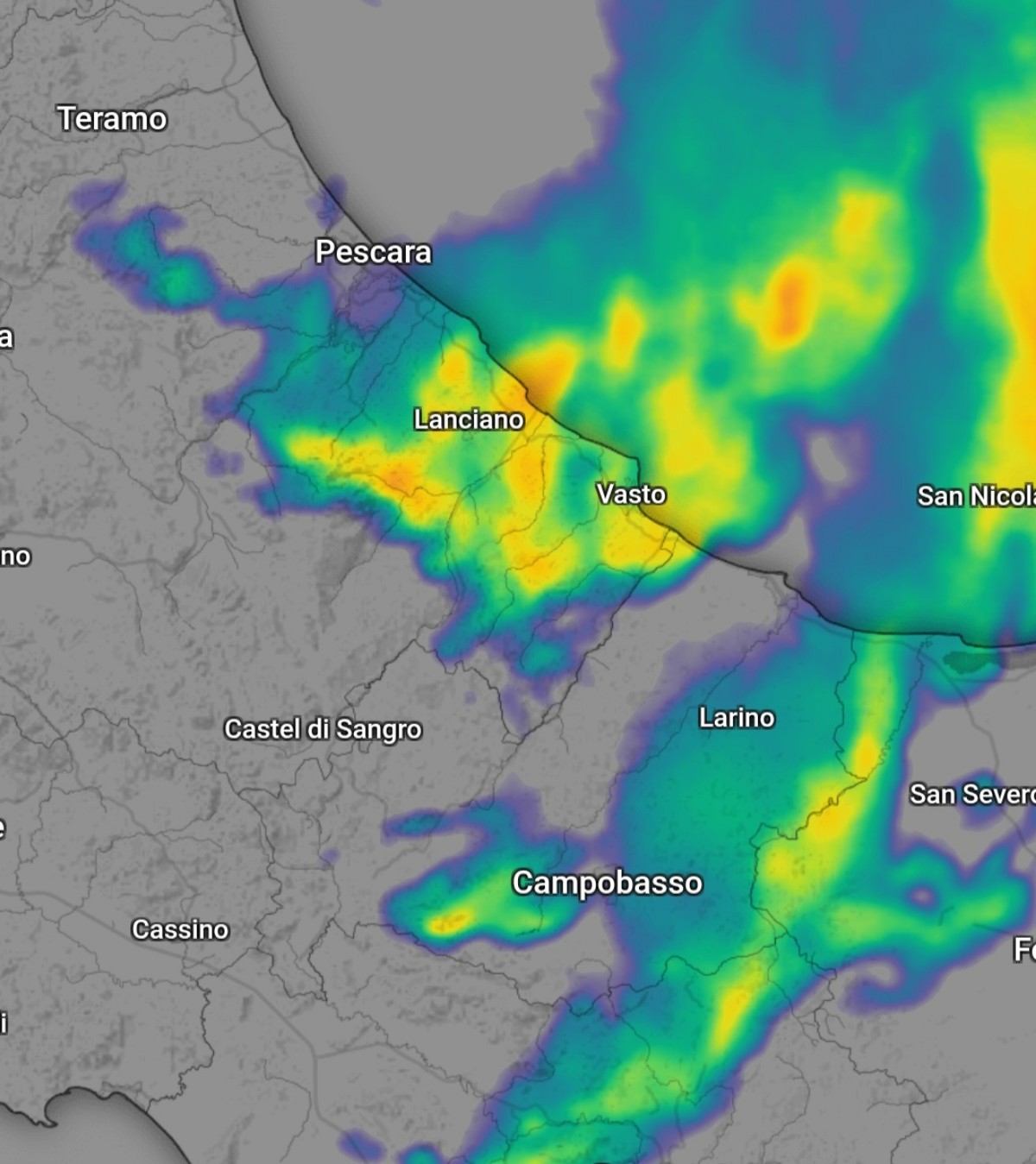 Radar Abruzzo 24 ottobre