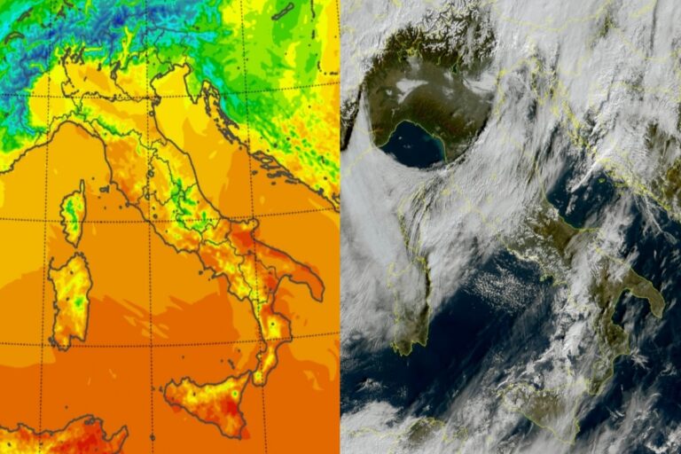Temperature massime e satellite 24 ottobre