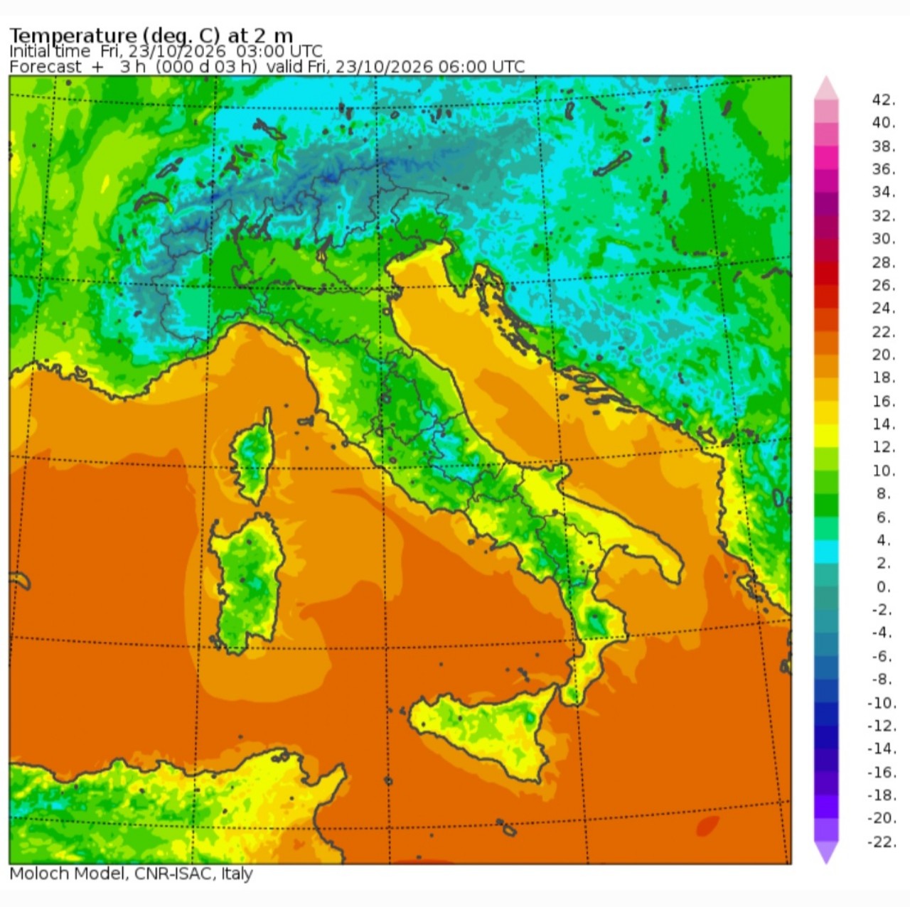 Temperature minime 23 ottobre