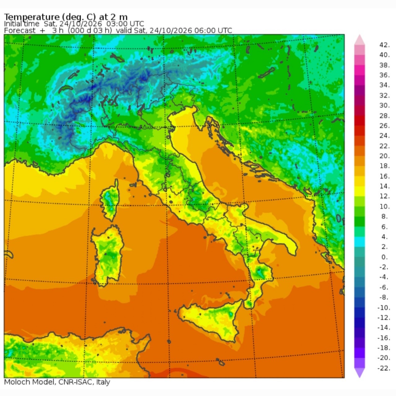 Temperature minime 24 ottobre