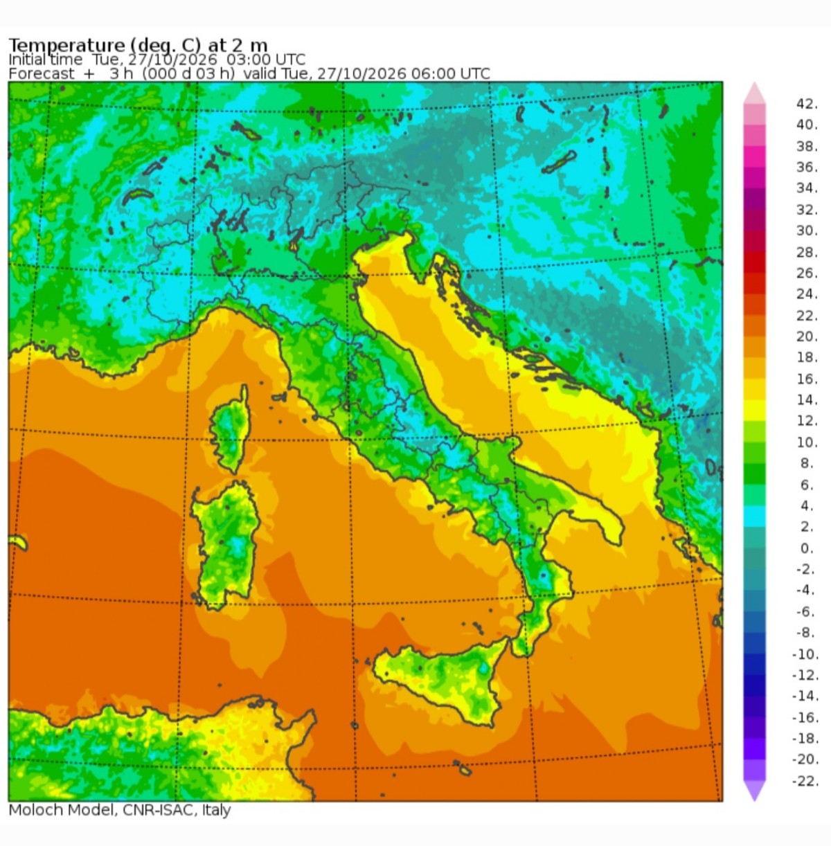 Temperature minime 27 ottobre