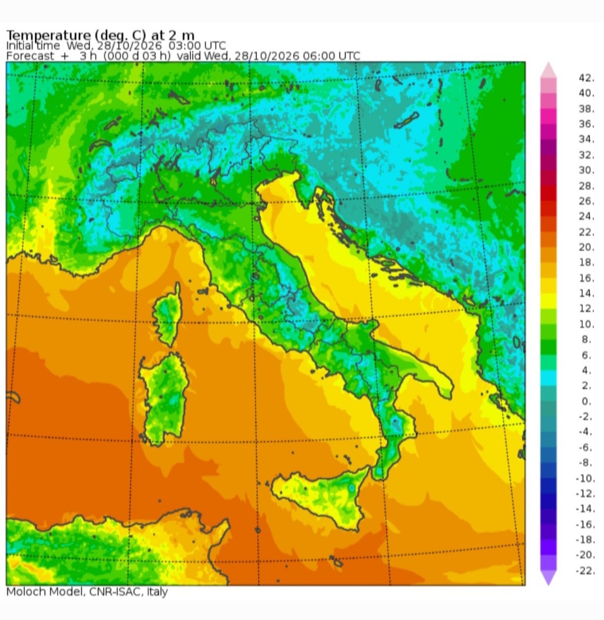 Temperature minime 28 ottobre