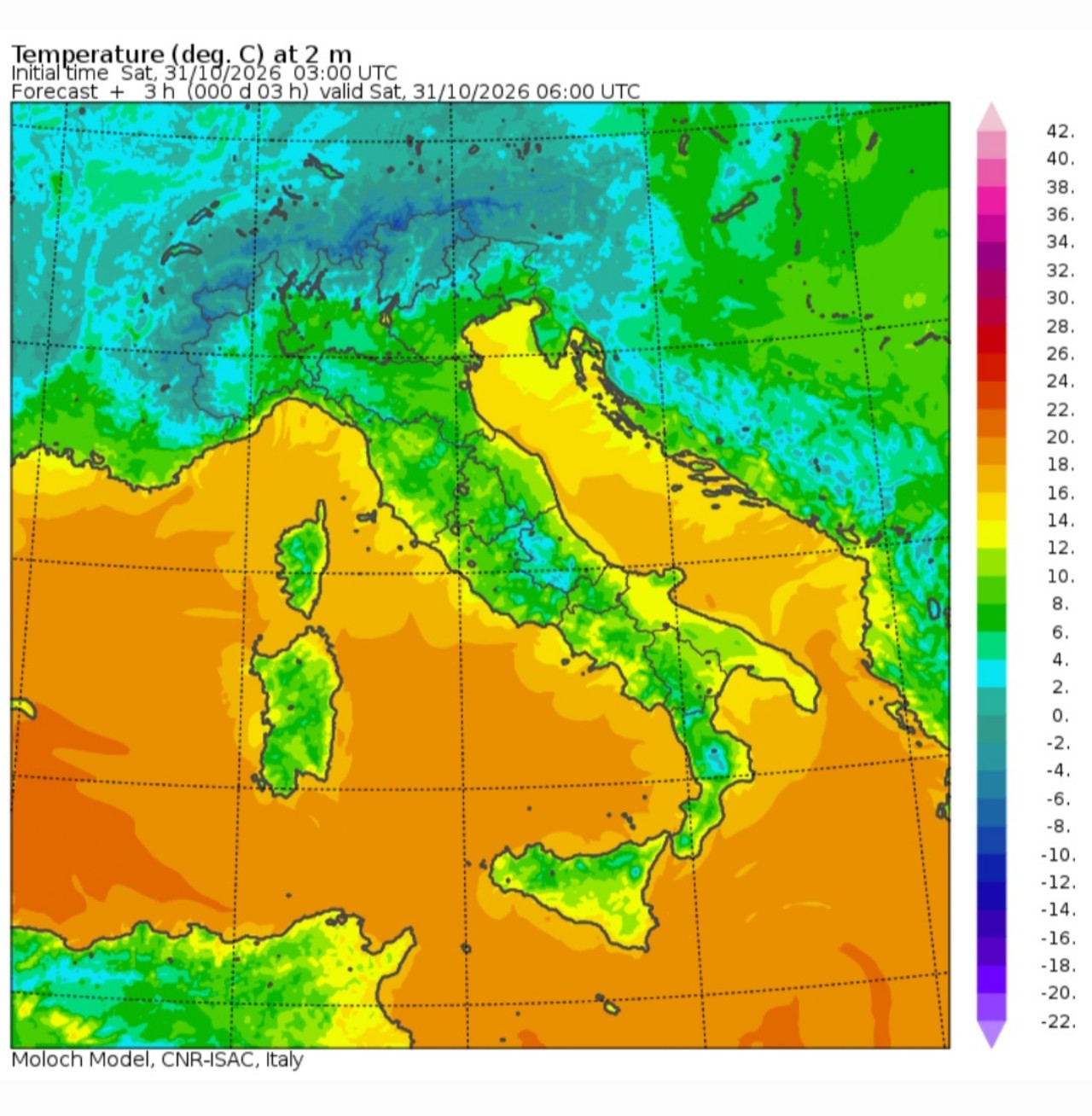 Temperature minime 31 ottobre 