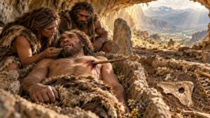 Ultimo saluto nella grotta preistorica