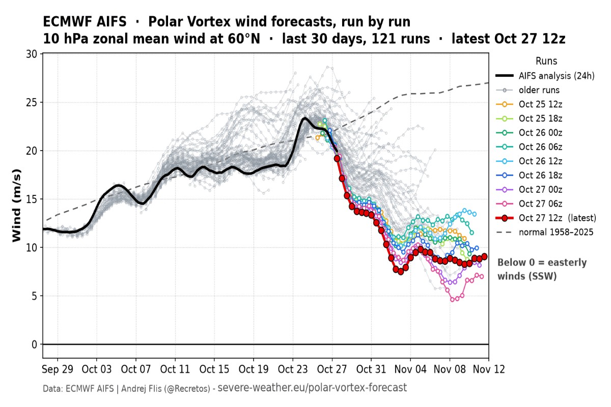 Vortice polare aifs ECMWF
