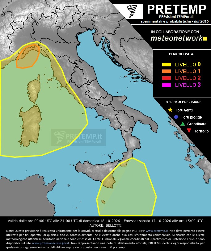 allerta meteo 18 ottobre