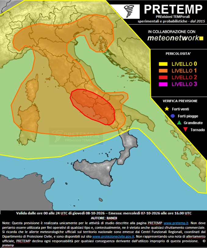 allerta meteo 8 ottobre