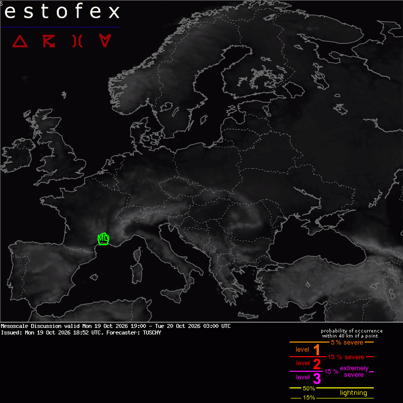 allerta meteo estofex 19-20 ottobre
