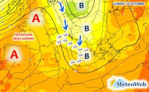 allerta meteo lunedì 12 ottobre
