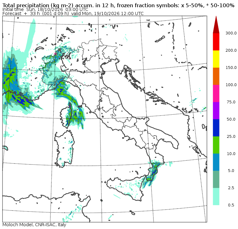allerta meteo lunedì 19 ottobre mattina