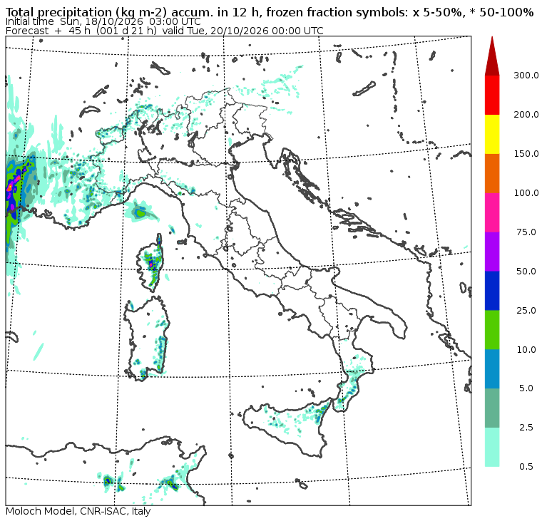allerta meteo lunedì 19 ottobre sera