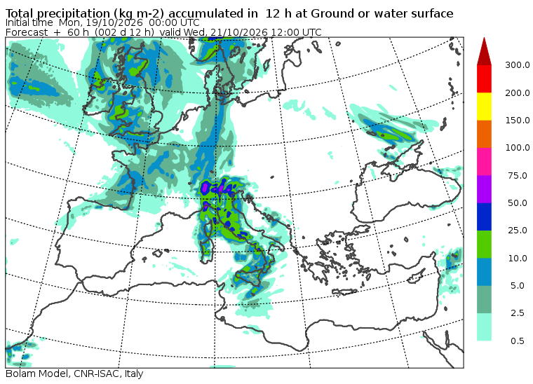 allerta meteo mercoledì 21 ottobre