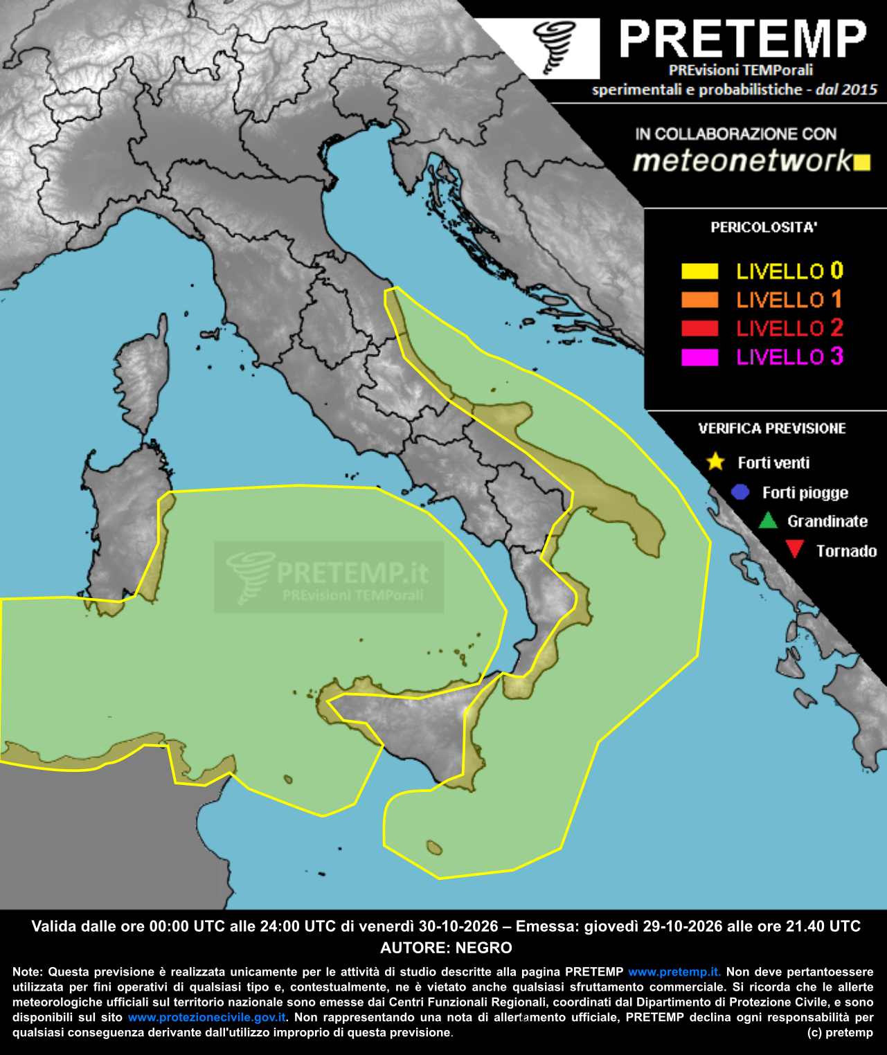 allerta meteo oggi 30 ottobre