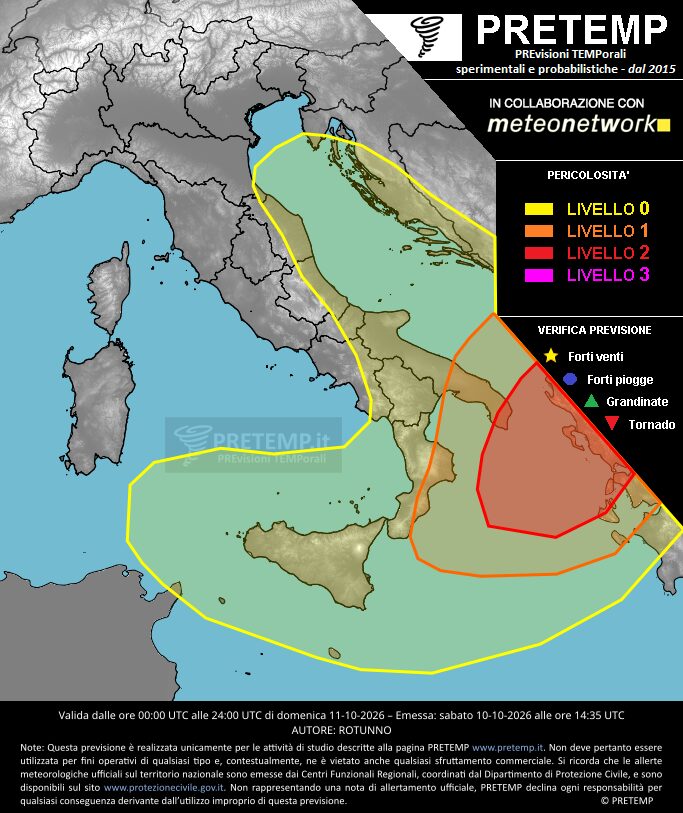 allerta meteo pretemp 11 ottobre