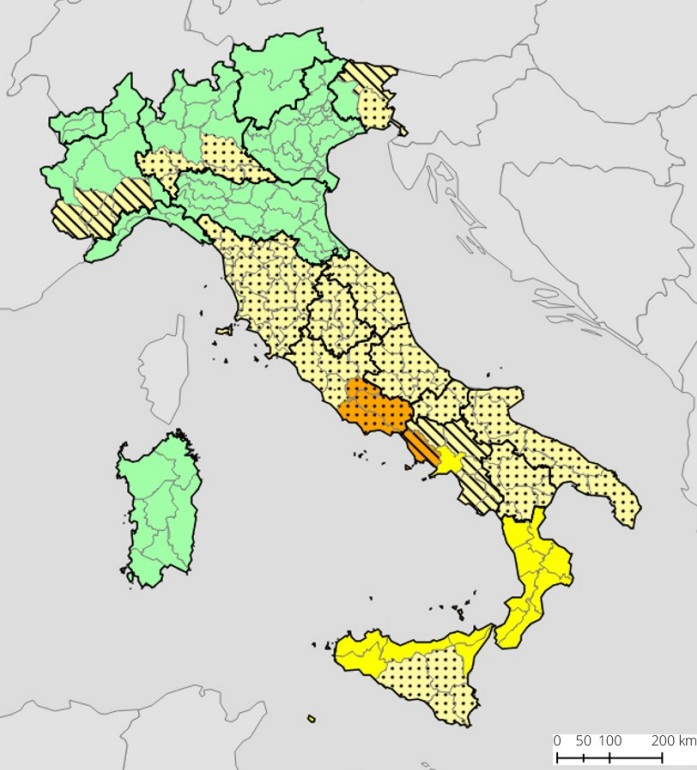 allerta meteo protezione civile bollettino criticità 9 ottobre