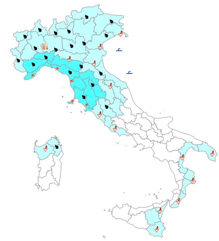 allerta meteo protezione civile bollettino vigilanza 7 ottobre