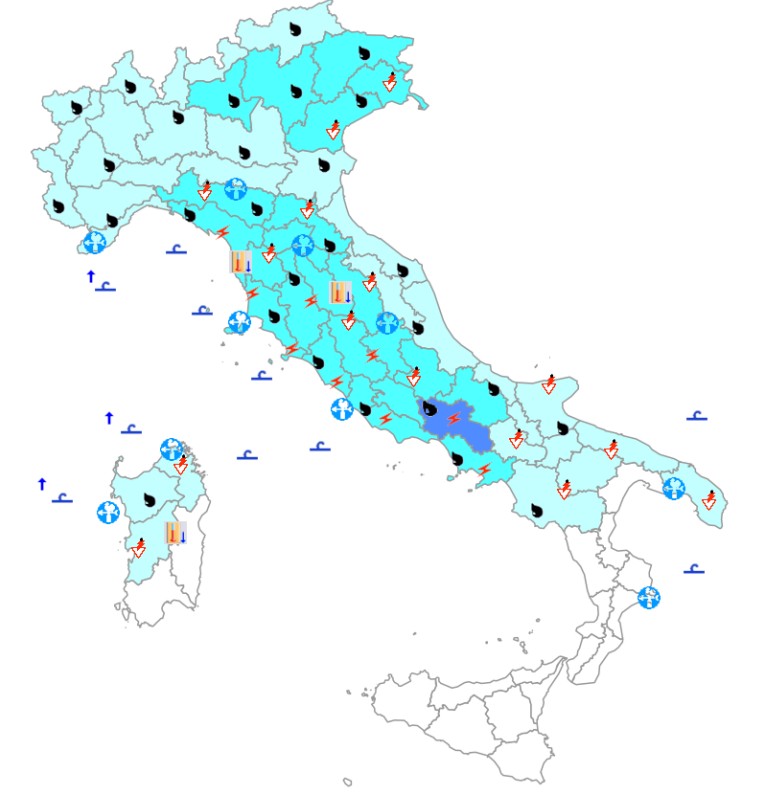 allerta meteo protezione civile bollettino vigilanza 8 ottobre